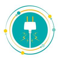 Plug circular vector illustration graphic icon symbol