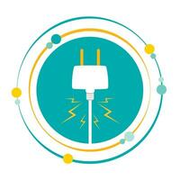 Plug circular vector illustration graphic icon symbol