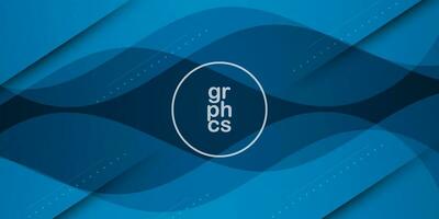 Dark blue wave geometric background. Blue elements with fluid gradient. Dynamic shapes composition. Eps10 vector