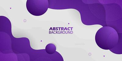 Simple purple gradient geometric business banner wave on white background design. Creative banner design with wave shapes for template. Simple horizontal banner. Eps10 vector