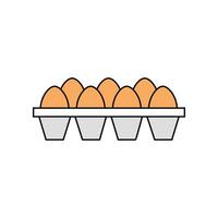 Egg tray Icon Vector Illustration. Egg tray Lineal Color Icon