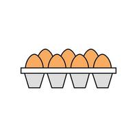 Egg tray Icon Vector Illustration. Egg tray Lineal Color Icon