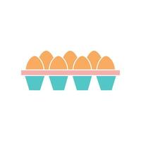 Egg tray Icon. Egg tray Flat Icon Symbol Vector Illustration