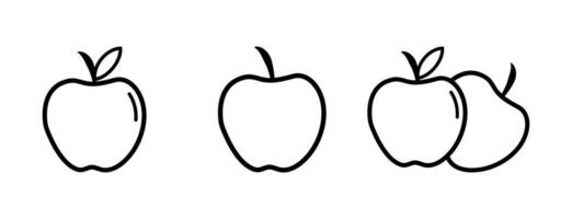 Apple Icon. Lineal Style Apple Outline Icon Vector Illustration