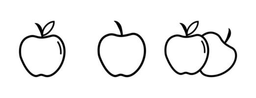 Apple Icon. Lineal Style Apple Outline Icon Vector Illustration