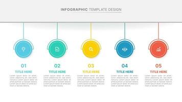 Timeline Infographic Design Template with Five Options vector