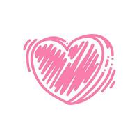 Pink doodle love vector hand draw illustration design symbol template