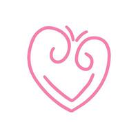 Pink doodle love vector hand draw illustration design symbol template