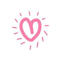 Pink doodle love vector hand draw illustration design symbol template