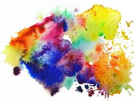 Isolated watercolor splatter stain colorful photo