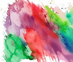 Isolated watercolor splatter stain colorful photo