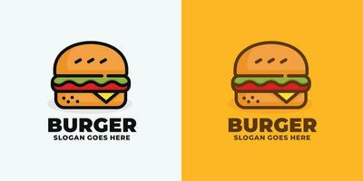 hamburguesa logo diseño vector ilustración