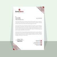 Vector modern company letterhead design template with red shapes