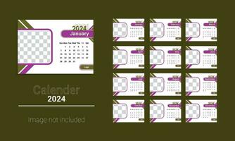 vector modern design 2024 calendar template