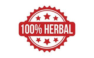 100 Percent Herbal rubber grunge stamp seal vector