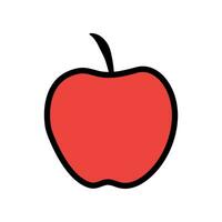 manzana icono vector ilustración. manzana lineal color icono