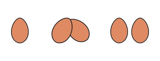 Eggs Icon Vector Illustration. Eggs Lineal Color Icon