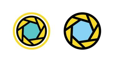 Camera lens Icon Vector Illustration. Camera lens Lineal Color Icon
