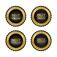 Luxury gold badges and labels premium quality product. vector