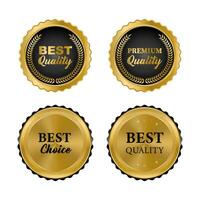 Premium quality golden retro label vector