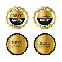 Luxury gold badges and labels premium quality product. vector