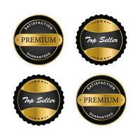 A golden collection of various badges and labels vector