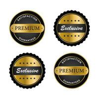 A golden collection of various badges and labels vector