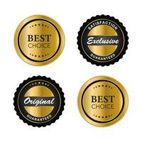 A golden collection of various badges and labels vector