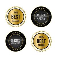 A golden collection of various badges and labels vector