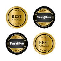 A golden collection of various badges and labels vector