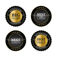 A golden collection of various badges and labels vector