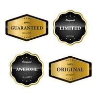 Set golden badges and labels. vector illustration