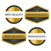 Golden labels premium quality collection vector