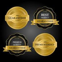 Golden labels premium quality collection vector