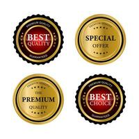 Luxury golden seal badges and labels sales quality product. vector illustration