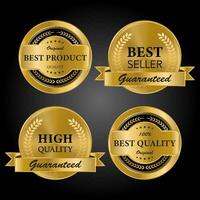 Golden labels premium quality collection vector