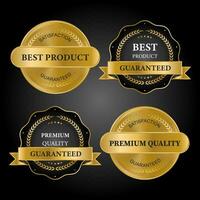 Golden labels premium quality collection vector