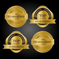 Golden labels premium quality collection vector