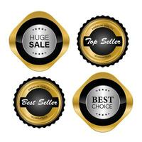 Luxury golden seal badges and labels sales quality product. vector illustration