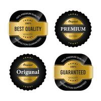 Set golden badges and labels. vector illustration