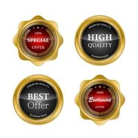 Luxury golden seal badges and labels sales quality product. vector illustration