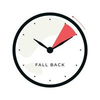 Fall back vector illustration. alarm clock