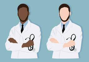 doctor with stethoscope, vector illustration