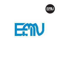 letra emn monograma logo diseño vector