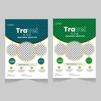 travel flyer design vector