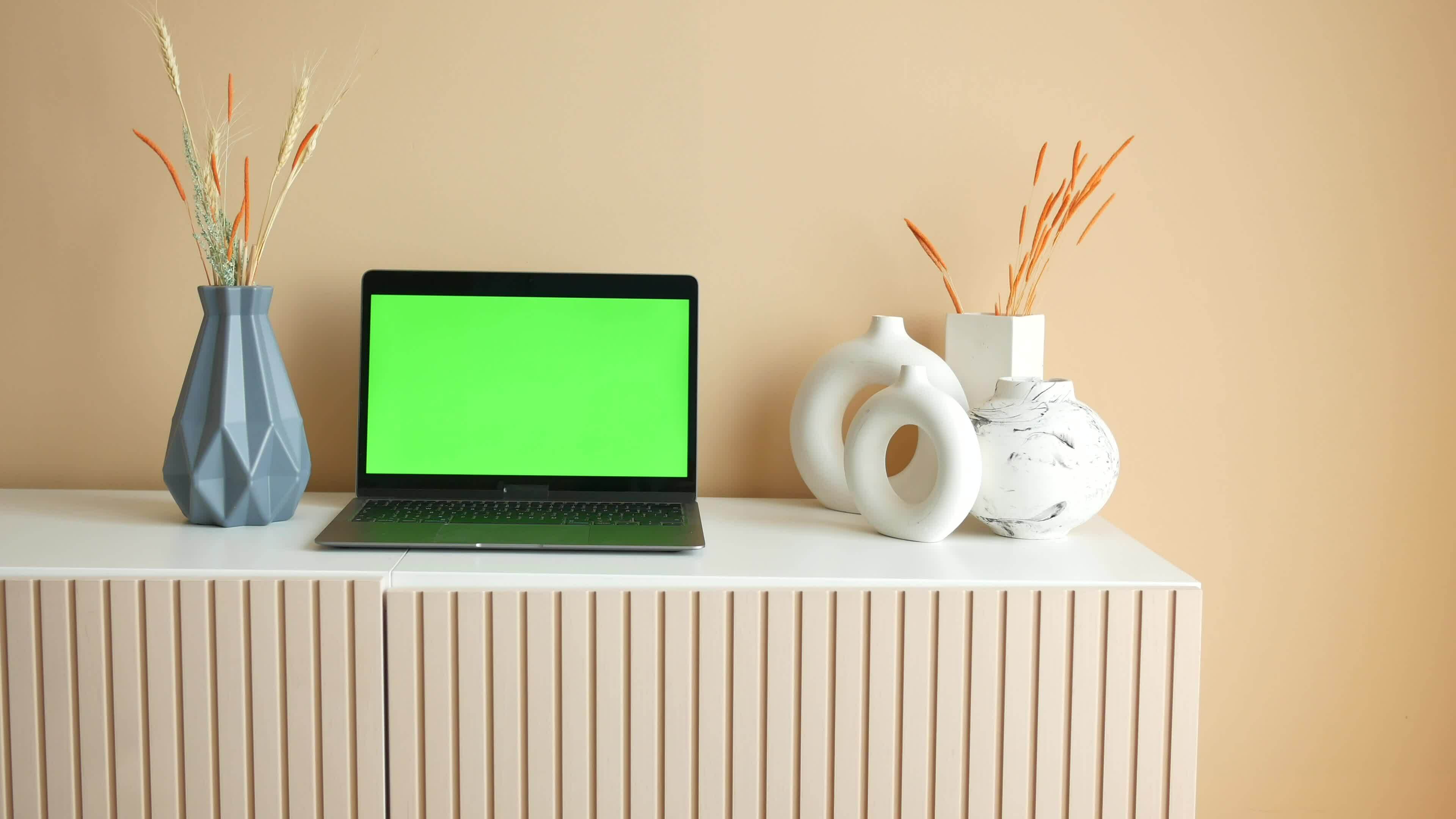 Green Background Office Setting Stock Video Footage for Free Download