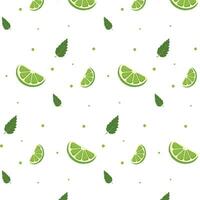 pattern with lime and leaves. vector illustration