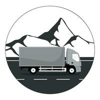 truck on the road vector