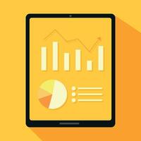 tablet pc with screen. tablet flat vector illustration. tablet with background