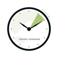 spring time change illustration with flowers and clock vector